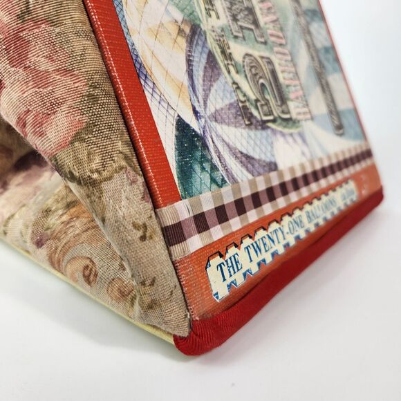 VTG Winnie The Pooh Purse Handmade Hard Cover Book Handbag Floral Print Leather - Picture 12 of 16